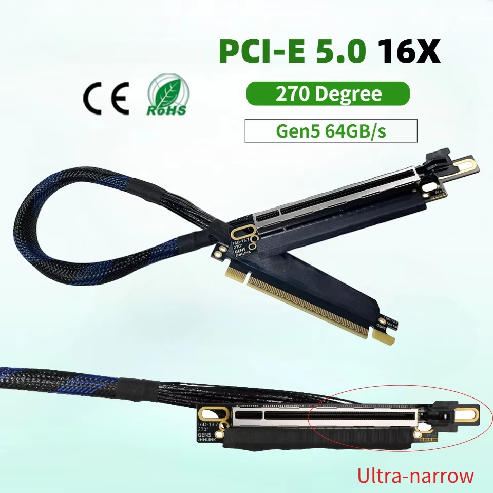 Right Angle Fold Reverse PCIe  - Pcie 5.0 Gpu Riser Cable ulasan dan harga