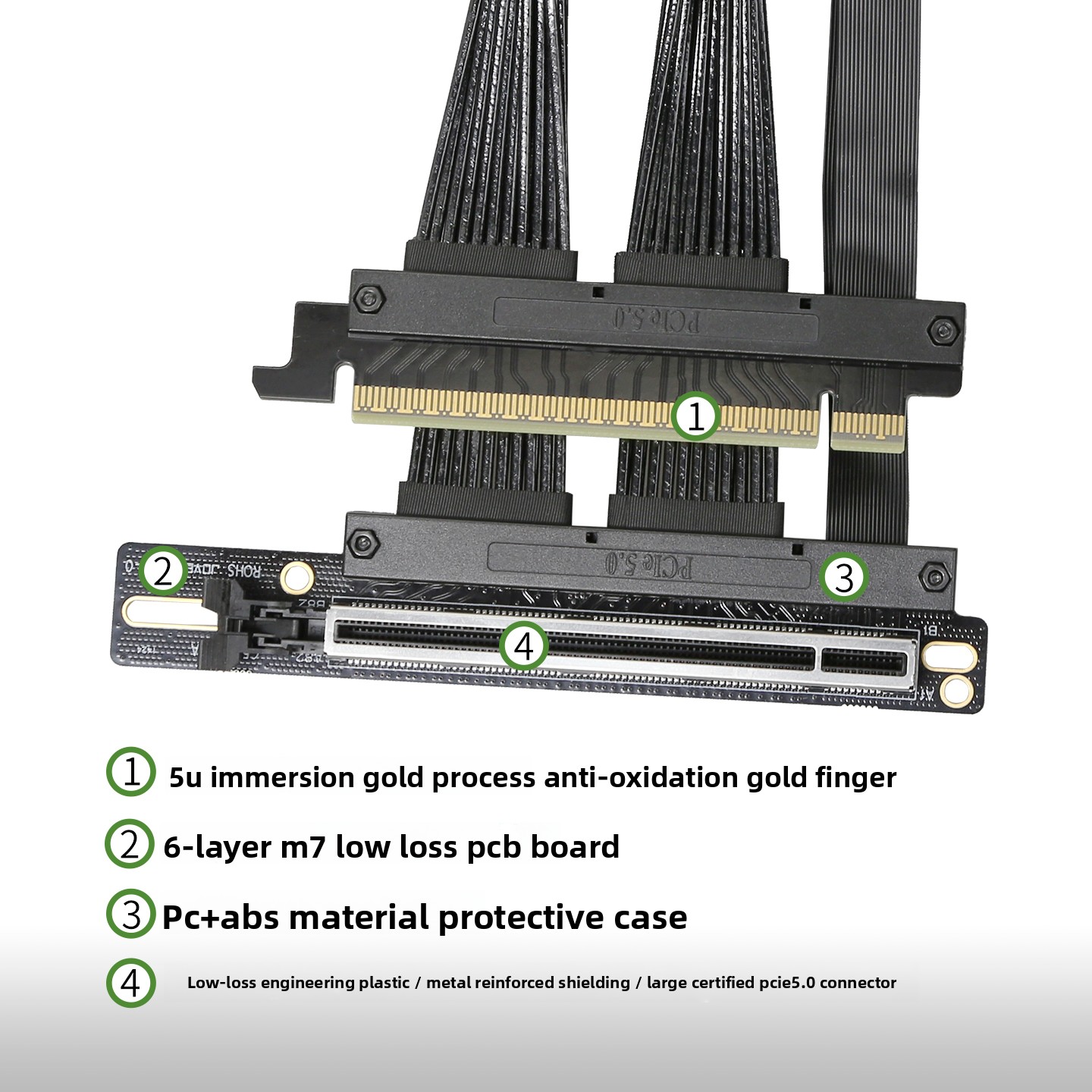 GPU Server Dedicated PCIE 5.0  - Pcie 5.0 Gpu Riser Cable ulasan dan harga